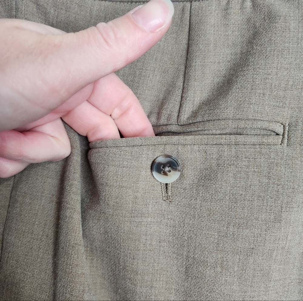 Aritzia Wilfred Ibiza High Rise Pleated Trouser Pants Size 4 In Heather Bisque - Picture 11 of 16